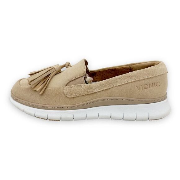 Vionic Fresh Quinn Sand Suede Tasseled‎ Slip On Comfort Loafers Size 6.5 - Picture 2 of 14
